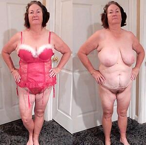 older woman dressed and undressed amateur battle-axe