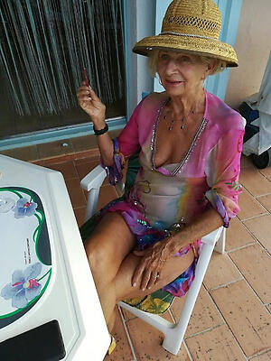 older woman over 70 show off