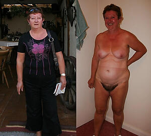pic with dressed vs undressed older woman